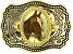 Rectangle Belt Buckle with Horse Head Insert - Belt Buckle