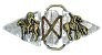 Belt Buckle with Double Arrowhead and Indian Warriors - 