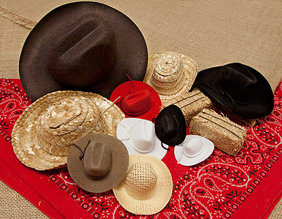 3 4" Mini Western Cowboy Hats ~Black~ Party Favors Crafts Wedding Dolls 