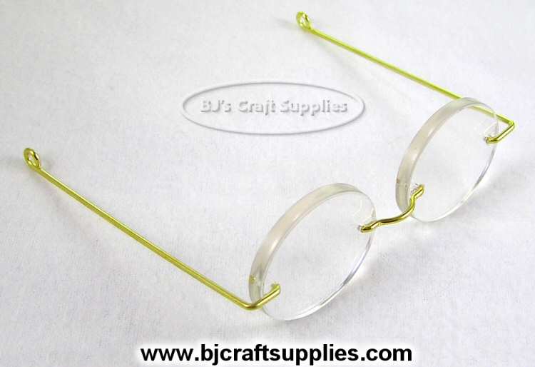 Doll Glasses 3"-Acrylic Oval Lens 