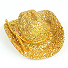 Mini Cowboy Hats - Gold Glitter - Cowboy Hat - Miniature Cowboy Hat - Mini White Cowboy Hat