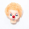 Happy Clown Head - Strawberry Blonde Hair - Plastic Clown Doll Head - 