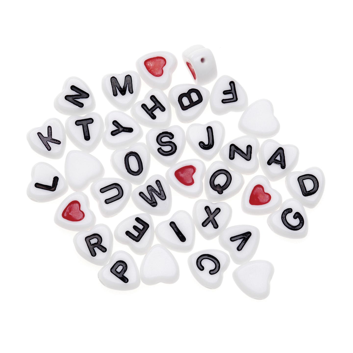 Heart Alphabet Beads - Heart Shaped Alphabet Beads