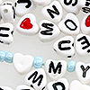Heart Letter Beads - Heart Shaped Letter Beads - Heart Alphabet Beads - Heart Shaped Alphabet Beads