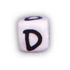 Alphabet Beads - D - Ceramic - Cube - Ceramic Alpha Beads - D - Ceramic Alpabet Beads - Ceramic Letter Beads - Ceramic Alphabet Letter Beads
