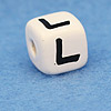 Alphabet Beads - L - Ceramic - Cube - Ceramic Alpha Beads - L