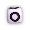 Alphabet Beads - O - Ceramic - Cube - Ceramic Alpha Beads - O