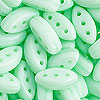 Three Hole Beads - Czech Cali Beads - 3 Hole Beads - Green Silk - Marquise Beads - Oblong Beads -