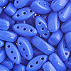 Three Hole Beads - Czech Cali Beads - 3 Hole Beads - Blue - Marquise Beads - Oblong Beads -