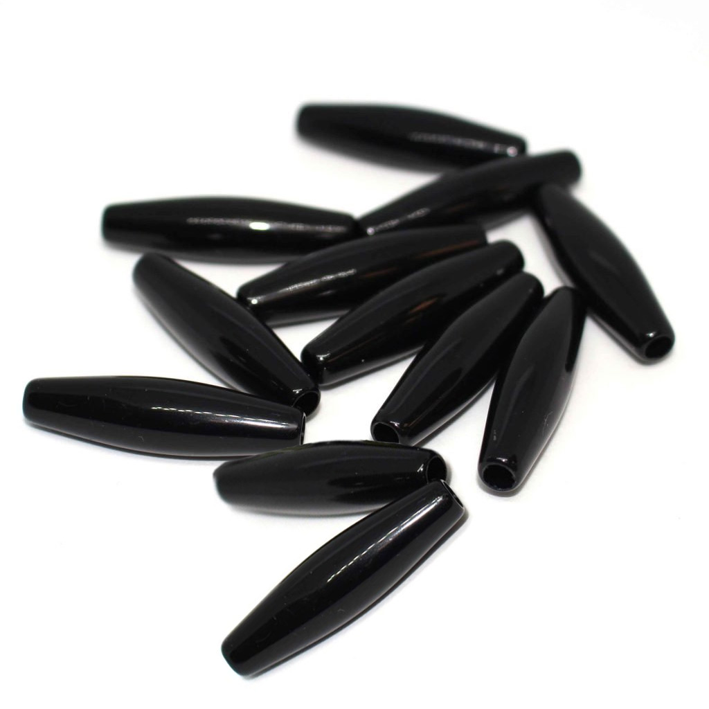 Black Horn Beads - Black Bone Hairpipe Beads