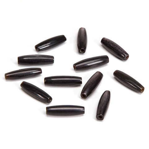 Black Horn Beads - Black Bone Hairpipe Beads