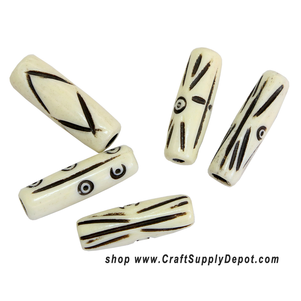 Hairpipe Beads - Carved Bone Beads
