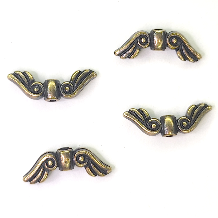 Metal Beads - Wing Beads for Fairies - Angel Wing Beads