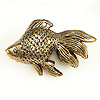 Goldfish Charms - Goldfish Beads - Antique Gold - Fish Beads - Fish Charms -