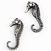 Seahorse Charms - Seahorse Beads - Black - Fish Beads - Fish Charms - Mini Seahorse -