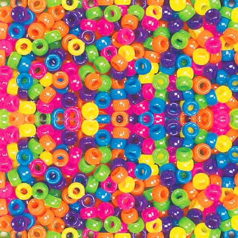 Craft Beads - Hair beads - Plastic Beads - Plastic Pony Beads - Opaque Pony Beads