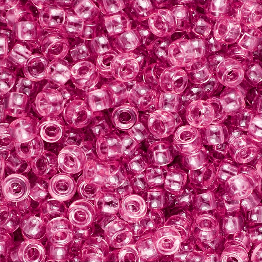 Craft Beads - Hair beads - Plastic Beads - Plastic Pony Beads - Transparent Pony Beads