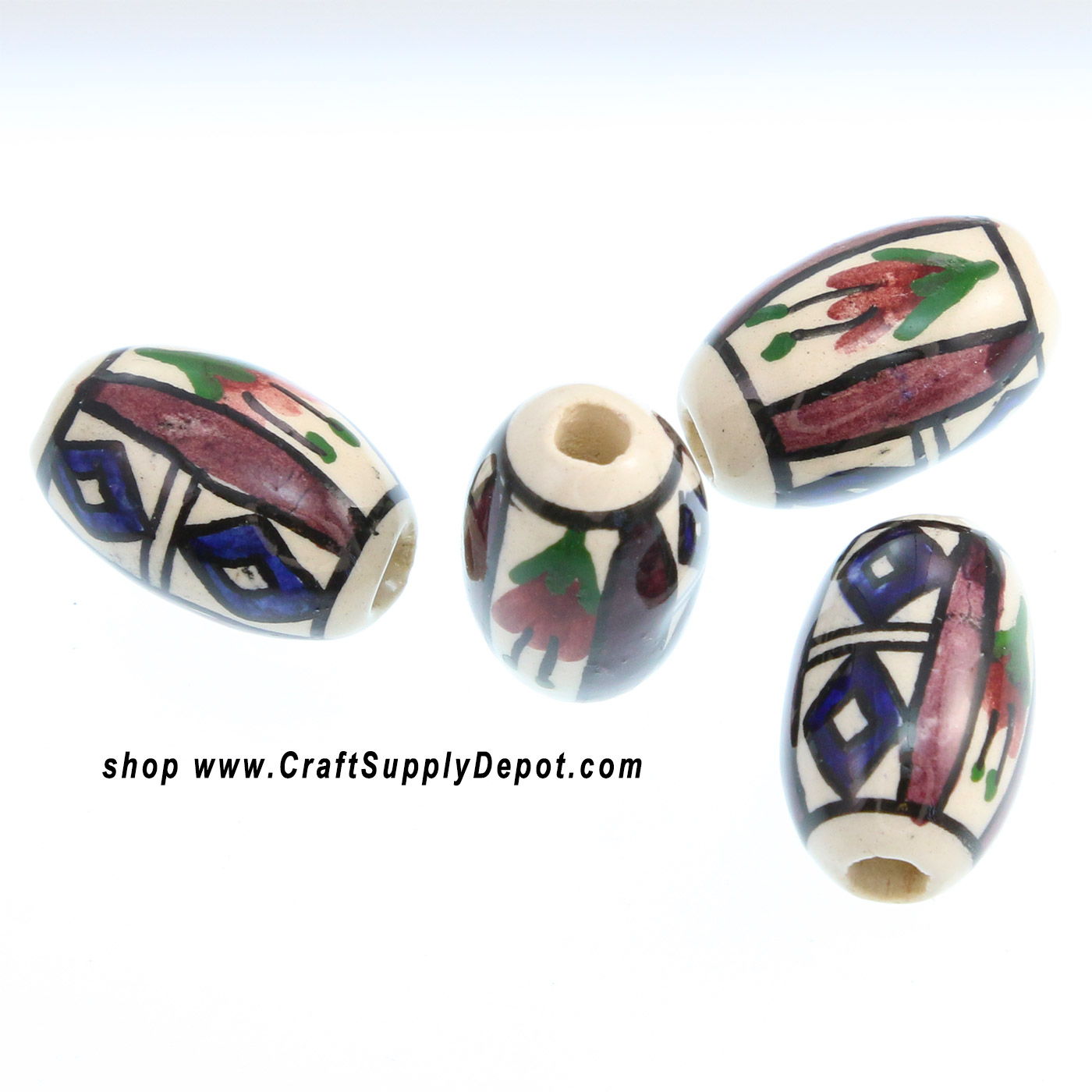 Oval Ceramic Beads - Ceramic Beads for Jewelry Making