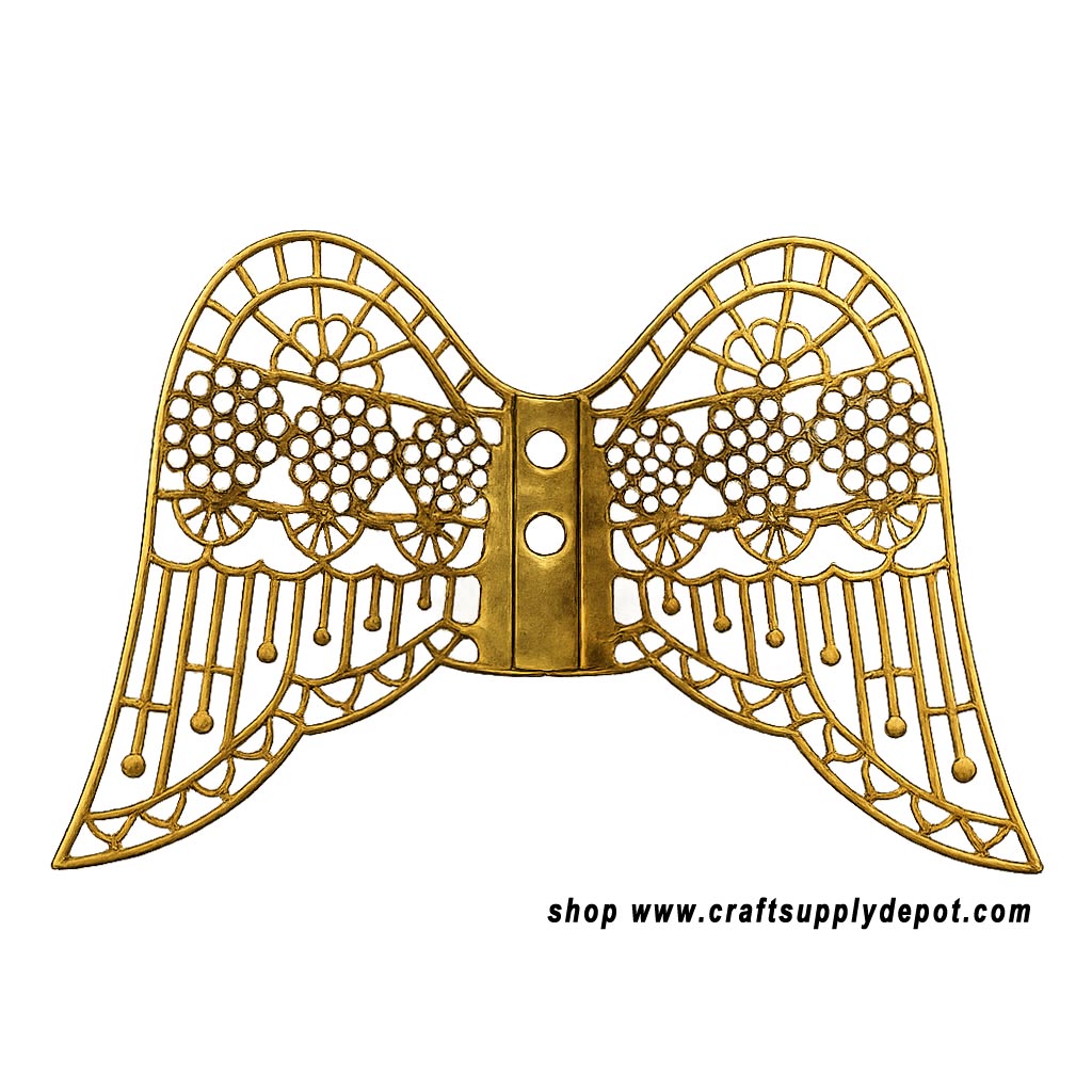 Intricate Metallic Angel Wings for Crafts - Decorative Gold Angel Wings Embellishment