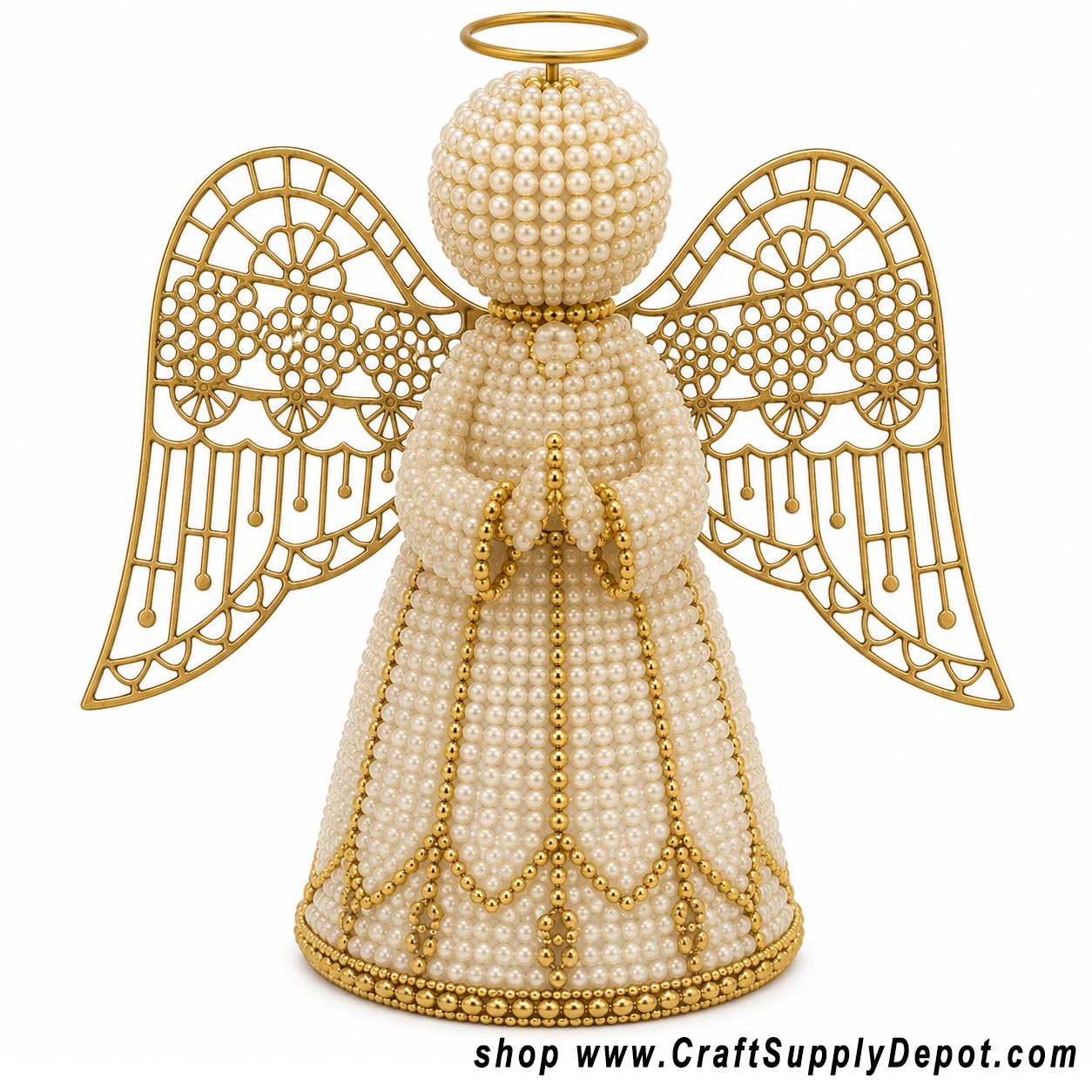 Intricate Metallic Angel Wings for Crafts - Decorative Gold Angel Wings Embellishment