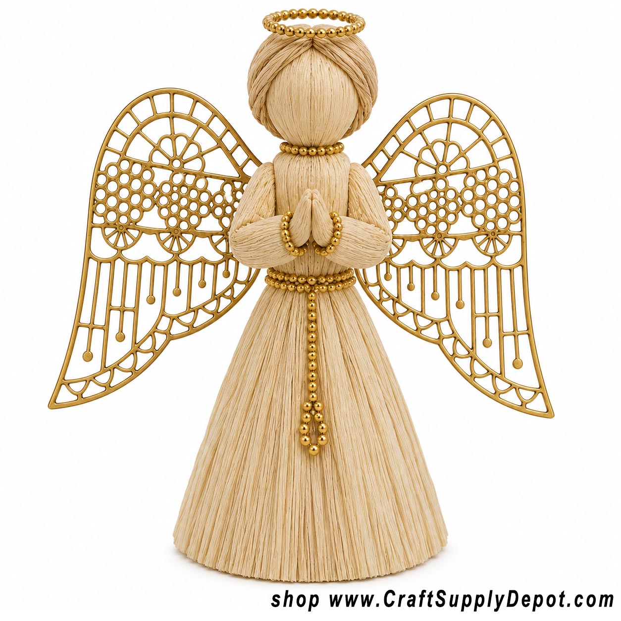 Intricate Metallic Angel Wings for Crafts - Decorative Gold Angel Wings Embellishment