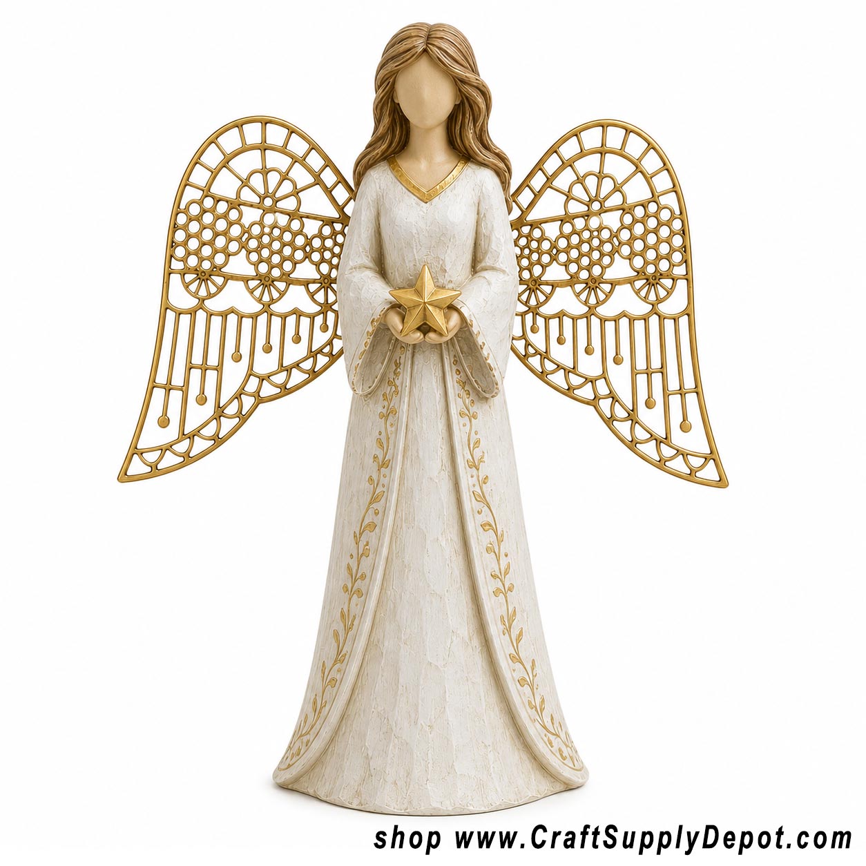 Intricate Metallic Angel Wings for Crafts - Decorative Gold Angel Wings Embellishment