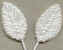 Shear leaves with pearl edging for corsages, floral arrangements, wedding decorations, providing an elegant accent.