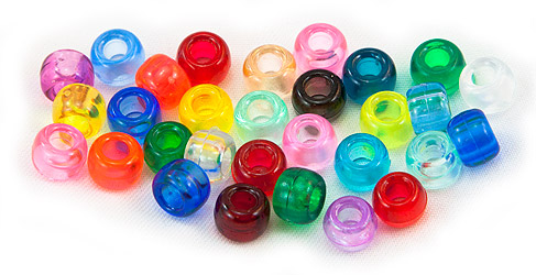 Bracelet Beads - Hair Beads - Pony Beads - Plastic BeadsPony Beads - Hair Beads - Crow Beads - Transparent Pony Beads