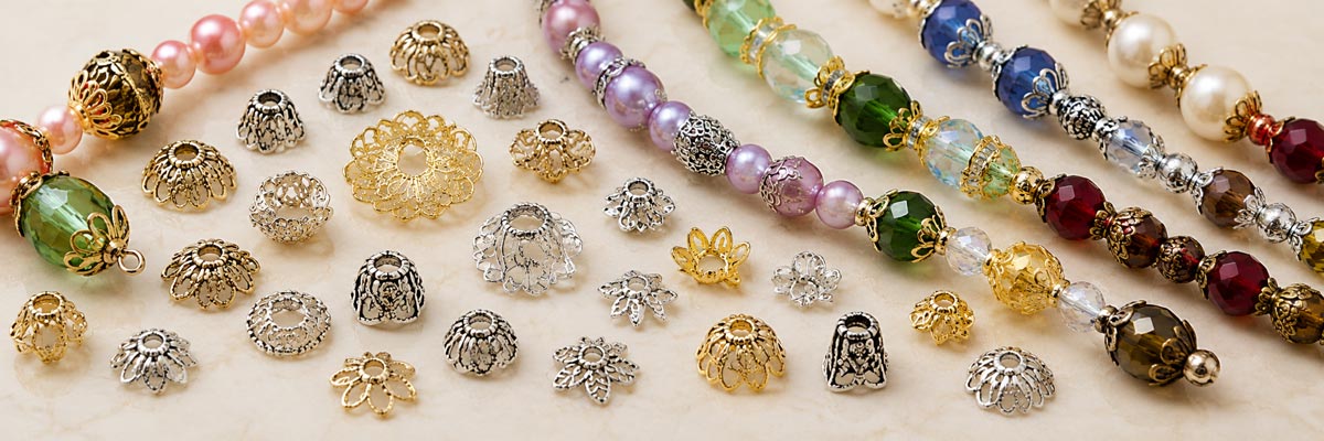 Assorted decorative metal bead caps, beadcaps and bead cones in a variety of sizes, styles and finishes for jewelry making and beading projects.Bead Caps, Beadcaps & Bead Cones for Jewelry Making | Jewelry Findings