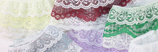Gathered Lace for Sewing and Craft Projects.Gathered Lace Trim - Ruffled Lace Trim