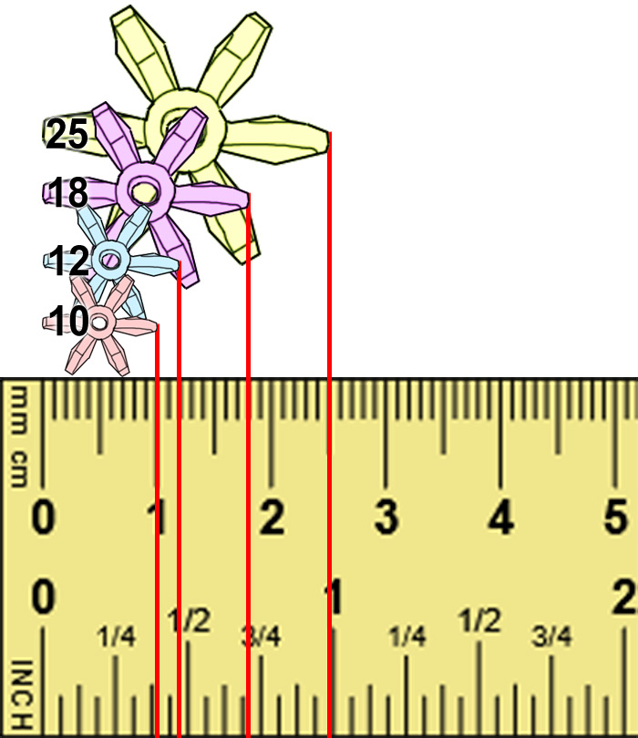 Starflake Beads Size Guide