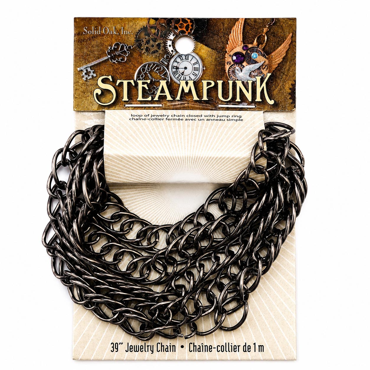 Gunmetal twisted double curb chain sold by the meter for necklaces, bracelets, jewelry making and decorative craft projects