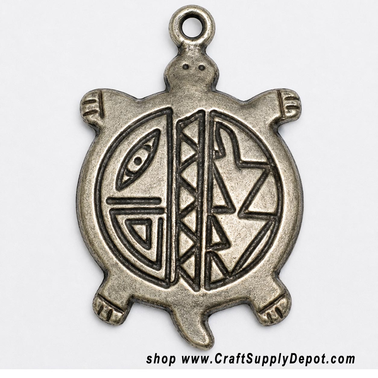 Zuni turtle charm, pewter turtle pendant, Southwestern turtle charm, Indian turtle charm and turtle jewelry for necklaces and bracelets