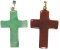 Gemstone Cross Pendants & Charms - Gemstone cross pendants and stone cross charms, polished Jasper Agate Tiger Eye and Rose Quartz crosses for Christian jewelry making