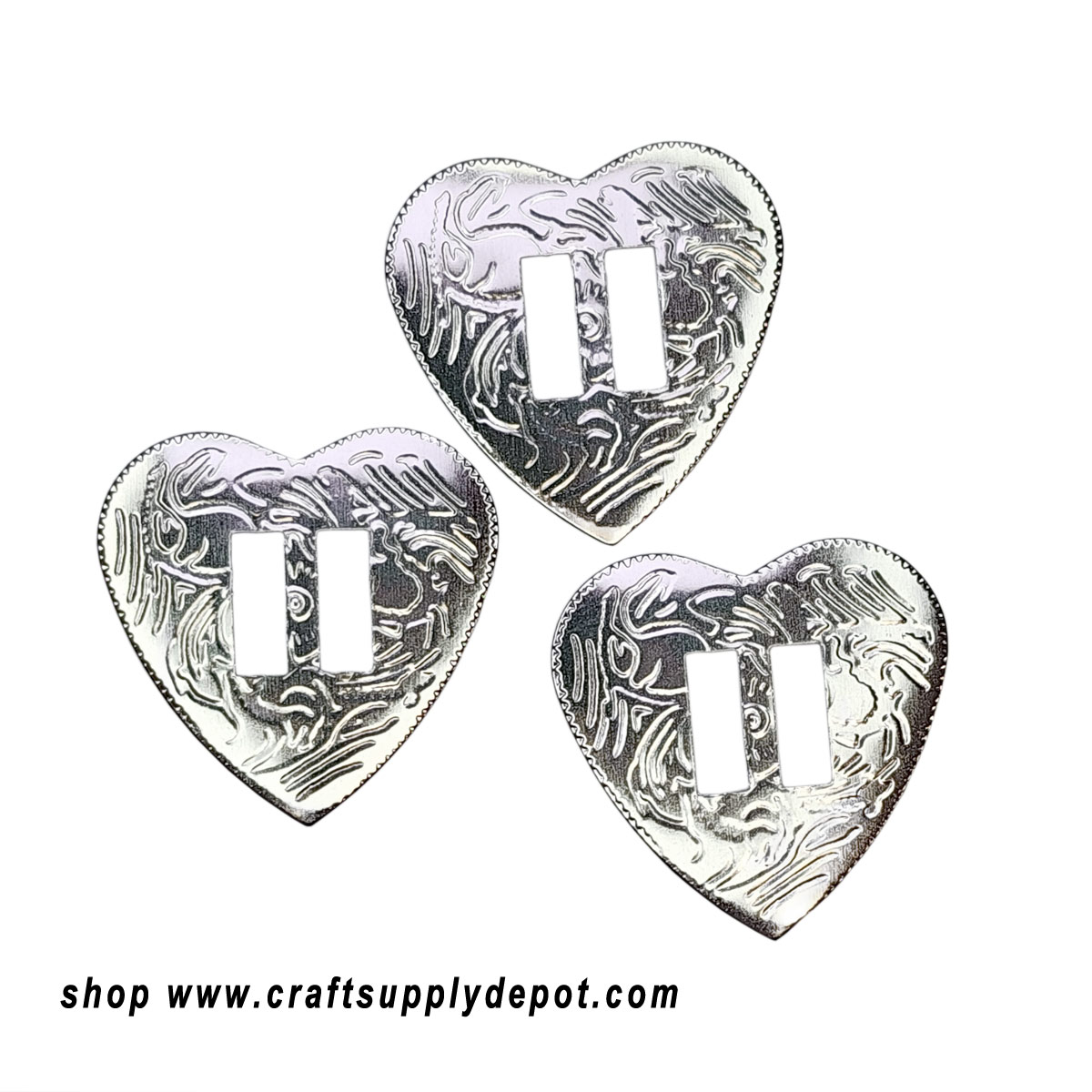 Saddle Conchos - Western Conchos - Heart Shape Concho - Bolo Slide Decor - Bolo Tie Slide