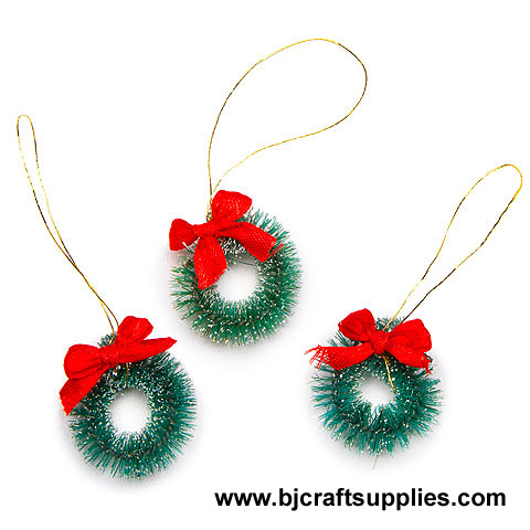 Miniature Frosted Sisal Wreaths - Mini Sisal Wreaths