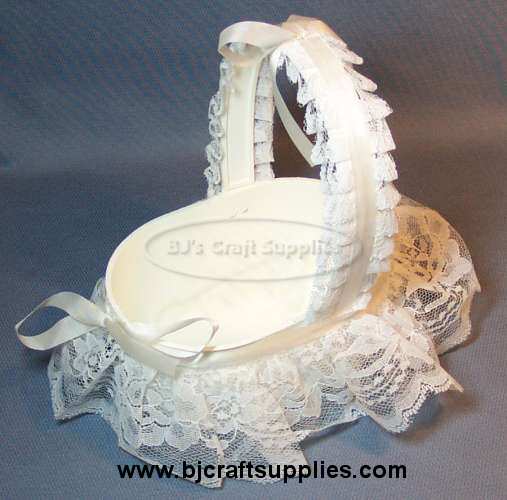 Fillable White Lace Basket Baby Shower Table Decorations - Baby Shower Decoration