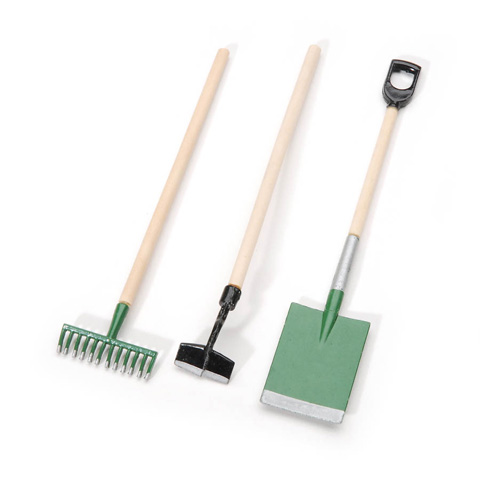 Rake Hoe Shovel Miniatures - Garden Miniatures - Tool Miniatures