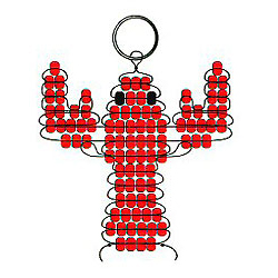 Beaded Lobster Key Chain Pattern - Free Beaded Lobster Keyring Pattern - Free Beaded Keyring Craft Instructions