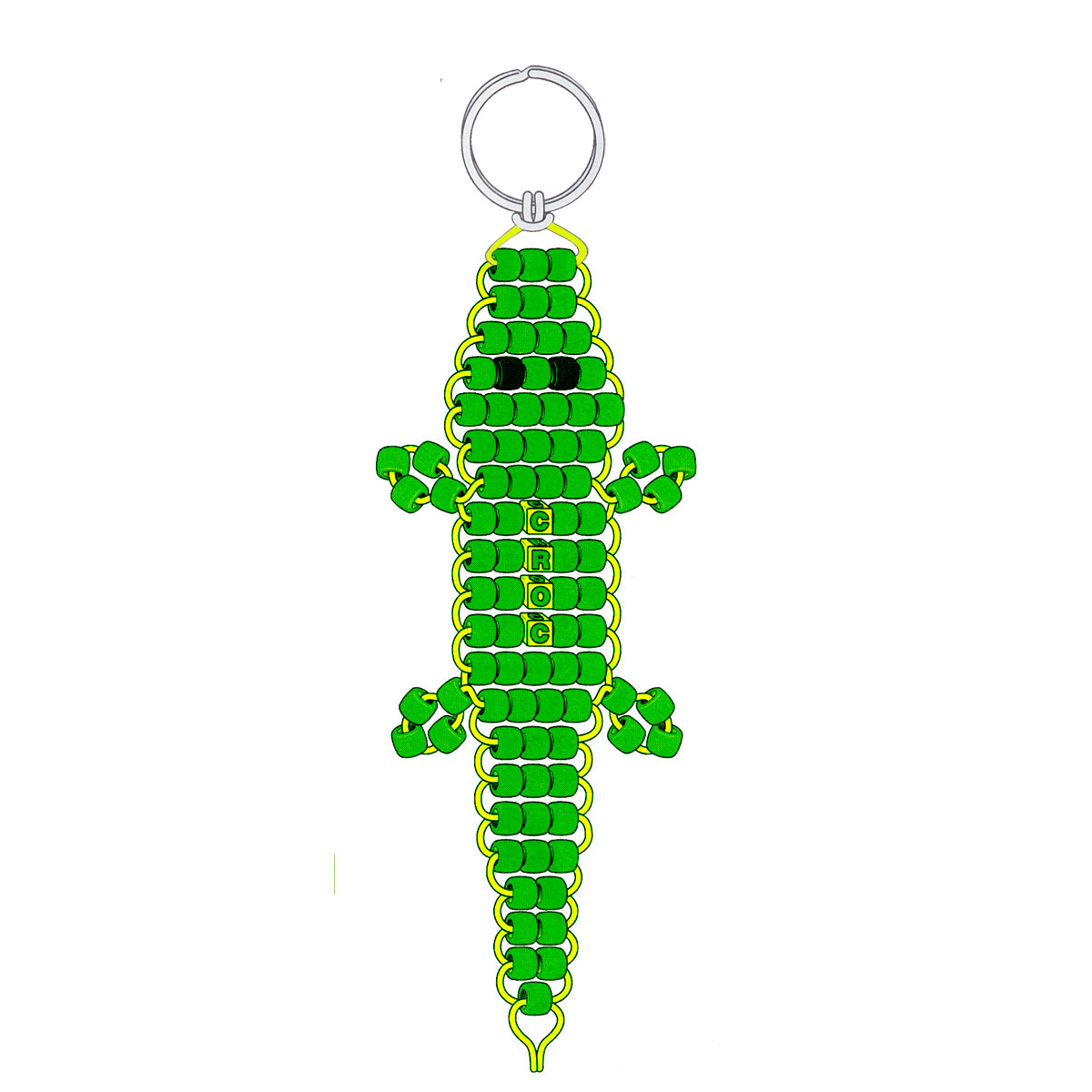 Beaded Crocodile Key Chain Pattern - Free Beaded Crocodile Keyring Pattern - Fun Beaded  Key Rings
