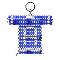 Beaded sports jersey keychain pattern to make in your school or team colors with a letter on the jersey.