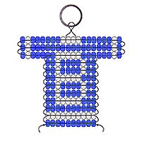 B letter bead pattern for making a school or team sports jersey keychain