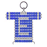 E letter bead pattern for making a school or team sports jersey keychain