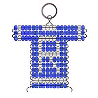 R letter bead pattern for making a school or team sports jersey keychain