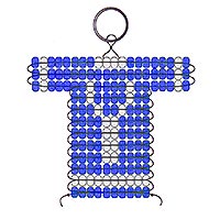 Y letter bead pattern for making a school or team sports jersey keychain