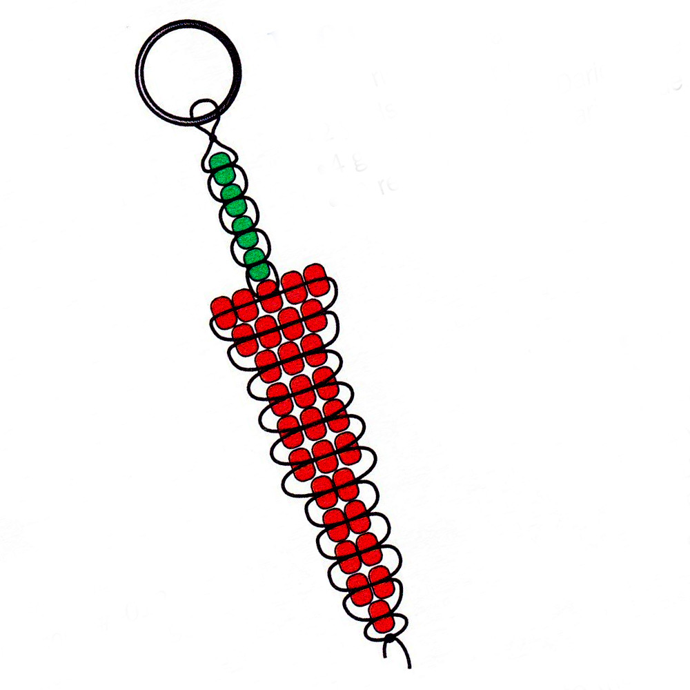 Beaded Pepper Key Chain Pattern - Free Beaded Raccoon Keyring Pattern - Fun Beaded Key Rings