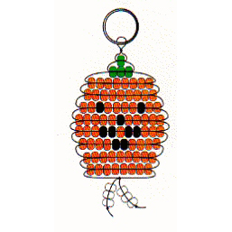 Beaded Jack-o-Lantern Key Chains