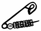 Image of figure 3, safety pin and beads for Beaded Christmas Tree