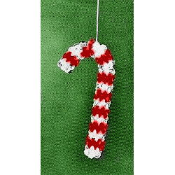 Beaded Mini Candy Cane - Mini Beaded Candy Cane Pattern - Free Christmas Craft Instructions