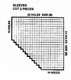 Pattern for sleeves part of plastic canvas angel pattern.